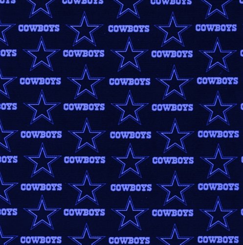 NFL Football Dallas Cowboys ~ Blue Lettering on Blue Background ~ Shower Curtains