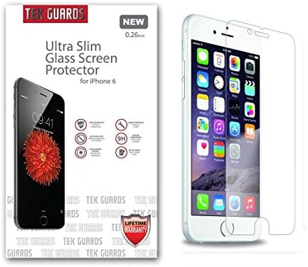 Premium Tempered Glass Screen Protector for iPhone 6 and 6S Ultra Slim 0.26 mm Anti Glare Ultra HD Clear Lifetime Warranty - Shatter Proof No Bubbles