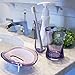 Briiith Acrylic Toothbrush Holder,Ring Dish Stand for Bathroom Vanity Countertops-Purple,Orchid,Violet
