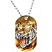 Wild Roaring Tiger Dog Tag Necklace