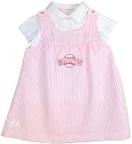 MLB San Francisco Giants Infant Dugout Darling Seersucker Dress By Majestic (WHITE/ MILKSHAKE PINK, 18M)