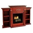 Thompson Gel Fireplace with Bookcases - Mahogany
