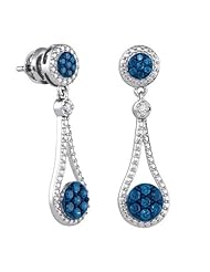 0.53CTW BLUE DIAMOND FASHION EARRING