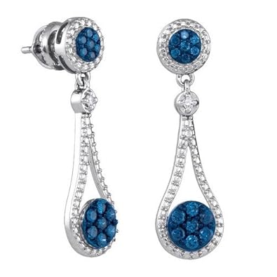 Cheap Girls Jewelry 0.53CTW BLUE DIAMOND FASHION EARRING For Sale