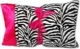 Minky/Satin Pillow - Zebra Minky/Hot Pink Satin