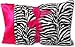 Minky/Satin Pillow - Zebra Minky/Hot Pink Satin