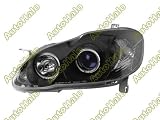 03-06 TOYOTA COROLLA EURO PROJECTOR HEADLIGHTS - BLACK W/ BLUE - W/ 2x HALO - KS
