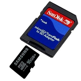 Samsung - 16GB Class 2 Micro SD Memory Card (MMB3R16GUACA) + SanDisk Adapter