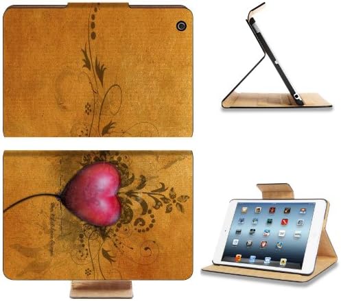 Red Heart with Decorations Apple Ipad Mini Flip Case Stand Smart Magnetic Cover Open Ports Customized Made to Order Support Ready Premium Deluxe Pu Leather 8 Inch (205mm) X 5 1/2 Inch (140mm) X 11/16 Inch (17mm) Liil Ipad Mini Professional Ipadmini Cases Ipad_mini Accessories Graphic Background Covers Designed Model Folio Sleeve HD Template Designed Wallpaper Photo Jacket Wifi 16gb 32gb 64gb Luxury Protector