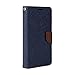 GMYLE BLU Studio 5.0 C HD Case, Wallet Case Classic for BLU Studio 5.0 C HD - Navy Blue & Brown PU Leather Slim Stand Case Cover (Not Fit for Studio 5C)