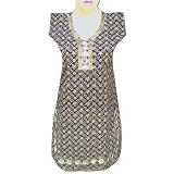 Modern Printed Cotton Top With Sequins, Sheet Miror & Lace (Free Shipping) LLtop0130r