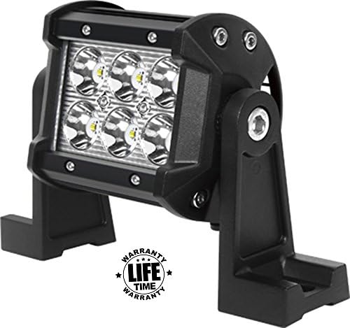 OGL-1022 18W CREE LED Work Light Bar Waterproof for Off-road Truck Car ATV SUV Jeep Boat 4WD 4x4 Vehicles Auxiliary Driving Lamp Fog Light With Bottom and Side Mounting Stainless Steel Brackets