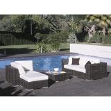 Soho 5 Piece Wicker Sectional Deep Seating Group Fabric: SU-711