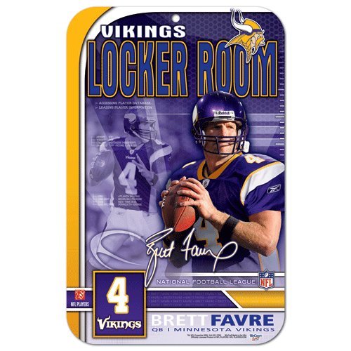 Brett FAVRE Minnesota Vikings Plastic Room SIGN New