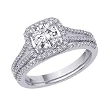 51UGMXvBUtL. SL160  14K White Gold 1 ct. Diamond Engagement Set (G H Color, SI2 I1 Clarity)