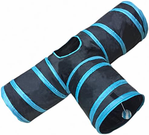 Wisspet Cat Tunnel Tubes 3 Way Collapsible Play Pet Toys - Tube Fun for Rabbits, Kittens, and Dogs
