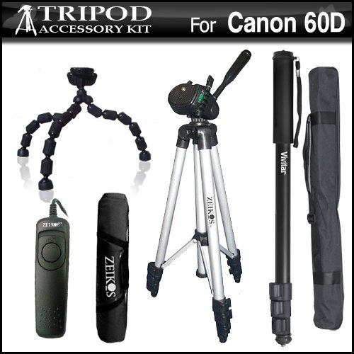 Tripod Kit For Canon EOS 60D Digital SLR Camera Includes 50 Tripod Kit For Canon EOS 60D Digital SLR Camera Includes 50