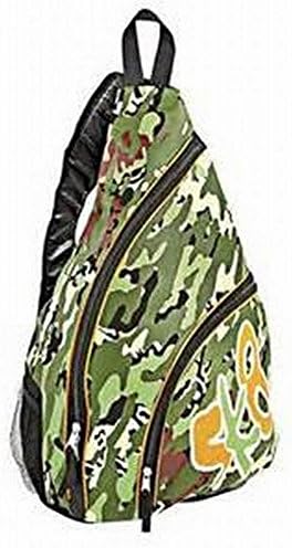 SK8er Club Skater Sling Backpack Green Camo Sport School Travel Back Pack