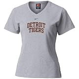 Nike Detroit Tigers Ash Ladies Ligature Arched Team Logo T-shirt