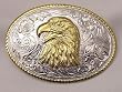 EAGLE HEAD  STERLING SILVER/GOLD PLATED  BELT BUCKLE