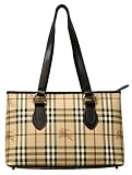 Burberry Regent Check Coated Canvas Brown Leather Tote 3200977