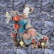 The Chinese Maiden n flowers statue sculpture New Porcelain