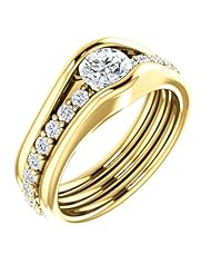 10K Yellow Gold Round Cut Diamond Ring -- LIFETIME WARRANTY