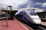 photographie A TGV high-speed train, waiting at a platform of a railway station est disperible en...