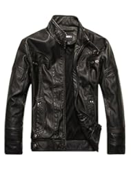 From Amazon.com. Click for details:
 Apparel: Chouyatou Mens Vintage Stand Collar Pu Leather Jacket (Medium, DZQM769-Black) Apparel: Chouyatou Mens Vintage Stand Collar Pu Leather Jacket (Medium, DZQM769-Black)