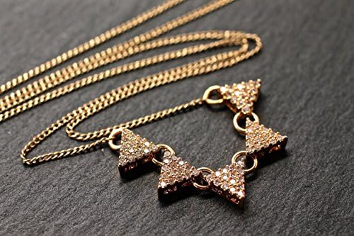 5 Triangle Necklace Tiny Gold Silver Minimal Layering Jewelry CZ Cubic Zirconia Trendy Choker Gift For Girl by Amy Fine Design