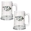 Nashville Predators 2pc 15oz Glass Tankard Set- Primary Logo NHL Hockey