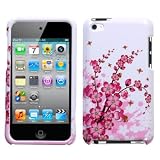 White Pink Flowers Hard Snap On Case Cover Faceplate Protector for Apple iPod Touch 4 4th Generation + Free Texi Gift Box