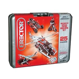 Erector Motorized Metal Special Edition Building Set 25 Models, 643 Parts