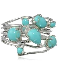 Sterling Silver Turquoise Multi-Stone Ring, Size 9