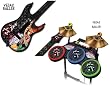 Protective skins for Guitar Hero 4 World Tour Guitar and Drum Set - fits Nintendo Wii - VEGASBALLER BLACK