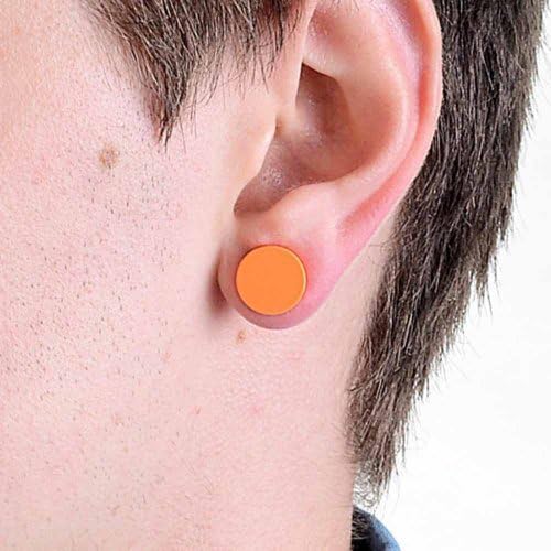 Urban Male Solid Orange Fake Ear Expander Plug For Men
