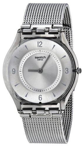 Swatch Metal Knit Grey Milanese Ladies Watch SFM118M