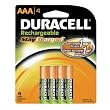 Duracell Rechargeables StayCharged AAA Batteries, 4-Count