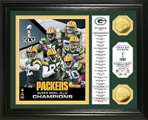 NFL Super Bowl XLV Champions 24KT Gold Coin Banner Photo Mint