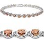 6.50 Carat Genuine Orange Sapphire Silver Bracelet
