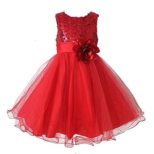 Pettigirl Girl's Sequin Bodice Special Occasion Dress Infant Toddler Flower Girl 1-5 Y