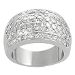 Silvertone Round-cut Cubic Zirconia Ring