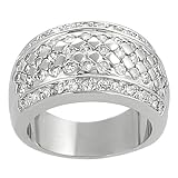 Tressa Silvertone Round-cut Cubic Zirconia Ring