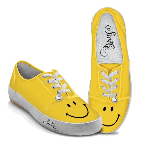 Yellow Smile Women’s Canvas Shoes by The Bradford Exchange: 10 M US Women
