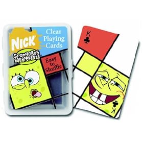 Clear Sponge Bob Playing Cards 100% Plastic - Cartas Plasticas Transparentes de Bob... by 