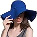 Bienvenu Women's Wide Brim Wool Ribbon Band Floppy Hat