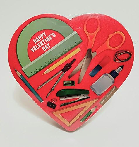 Fathers Dads Men Valentine Chocolate 3 Piece Bundle Heart Shaped Chocolate Box 16 Ft Tape Measure Gray Duct Tape