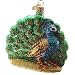 Old World Christmas Glass Ornament Proud Peacock #160744