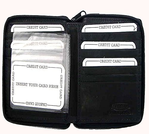 Mens leather zippered wallet style - 702 (color:black)