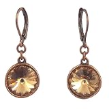 Earrings - E435 - Rivoli Style - Swarovski (TM) Crystal set into Copper Backing ~ Light Colorado Topaz